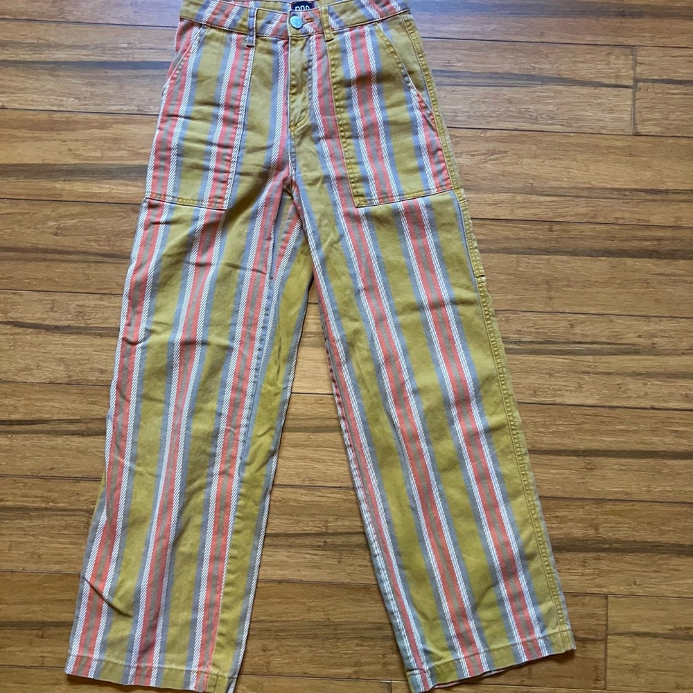 BDG Striped Wide Straight Leg Pants